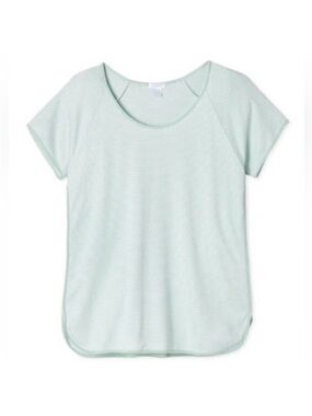 LAKE Pajama Top 100% Pima Cotton Short Sleeve PJ Stripe Green M